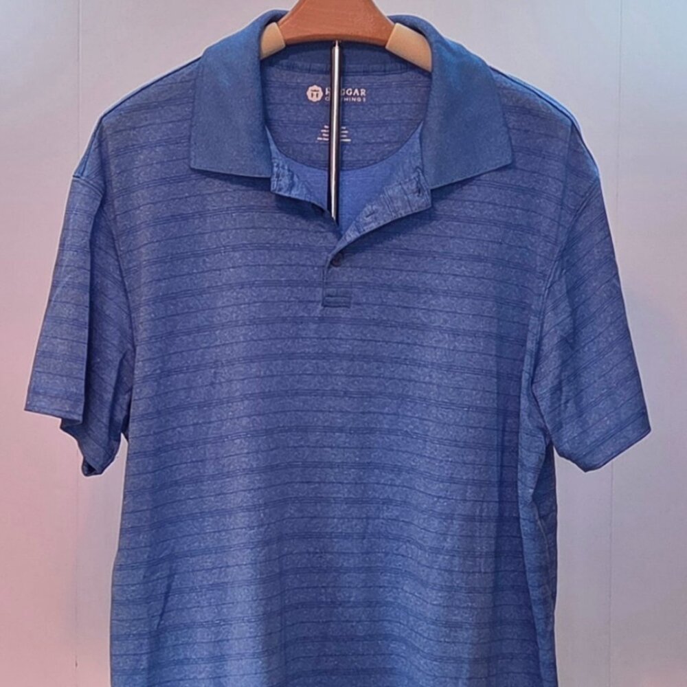 Men’s Performance Large Polo Shirt by Haggar, Heather Blue, Never Worn